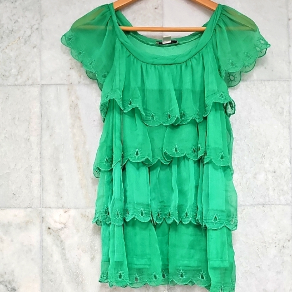 Forever 21 Green Layered Blouse